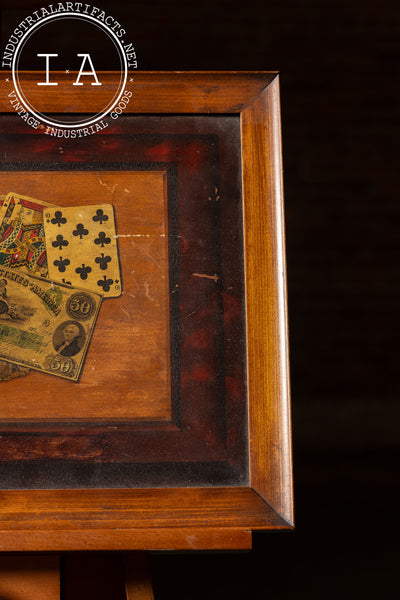 A Royal Flush | Framed 19th Century Trompe-l’œil Oil Painting