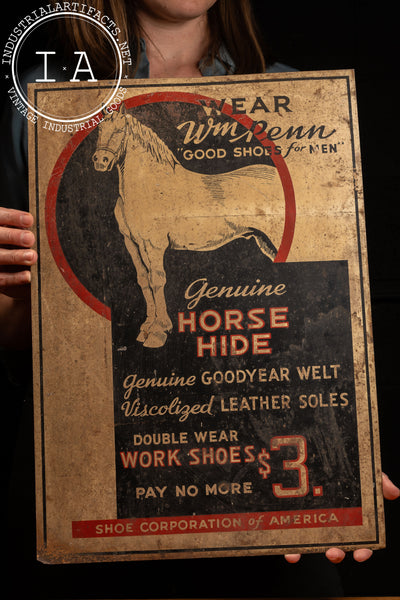 William Penn Horse Hide Shoes Sign