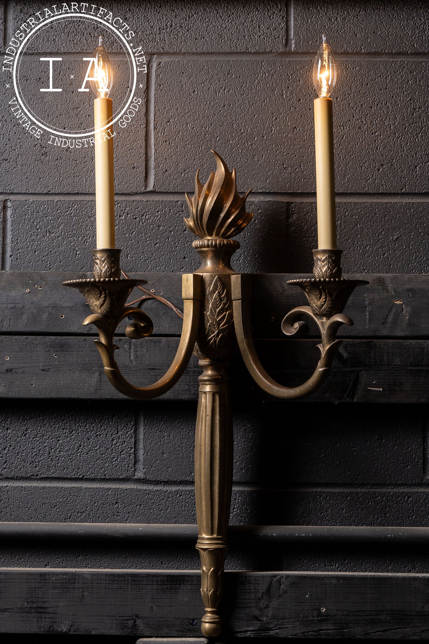 Early 20th Century Empire Revival Bronze Two-Light Wall Sconce