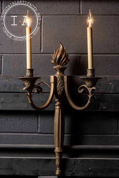 Early 20th Century Empire Revival Bronze Two-Light Wall Sconce