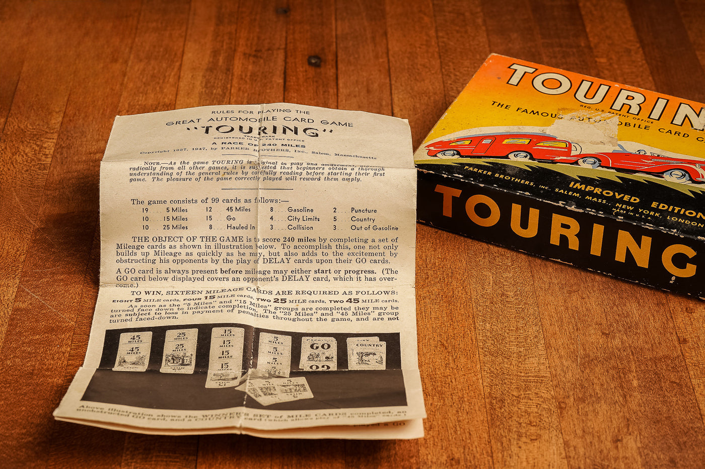 1947 Touring Card Game by Parker Brothers