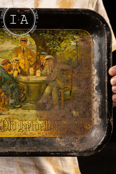 Vintage Old Heidelberg Tin Litho Beer Advertising Tray