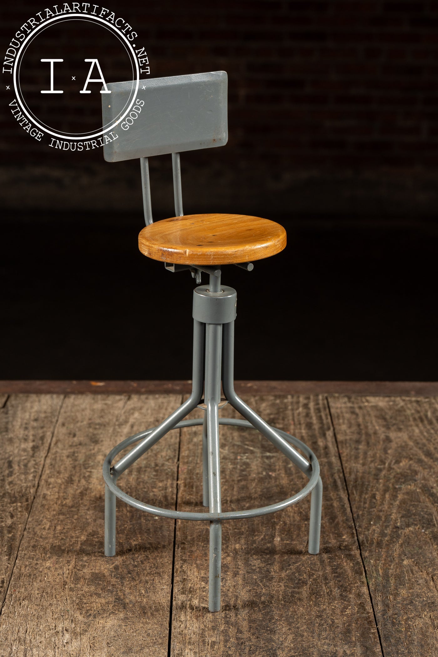Mid-Century Industrial Salesman’s Sample Drafting Stool