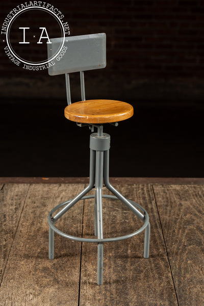 Mid-Century Industrial Salesman’s Sample Drafting Stool