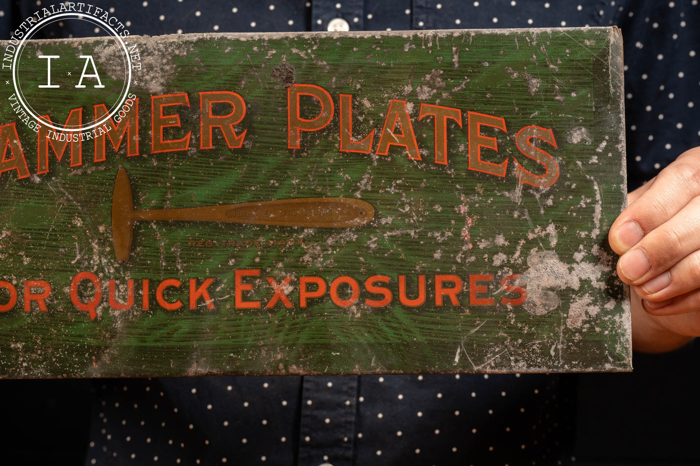 Antique Hammer Photographic Plates TOC Sign