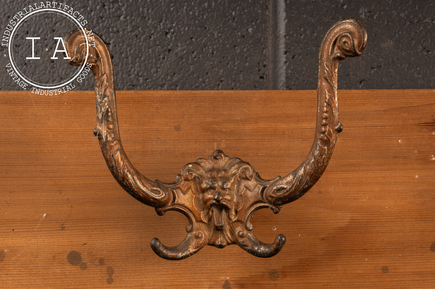 Pair of Mounted Art Nouveau Figural Coat Hooks