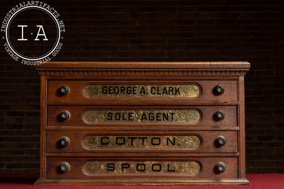 Late 19th Century Mercantile Countertop Wooden Spool Cabinet