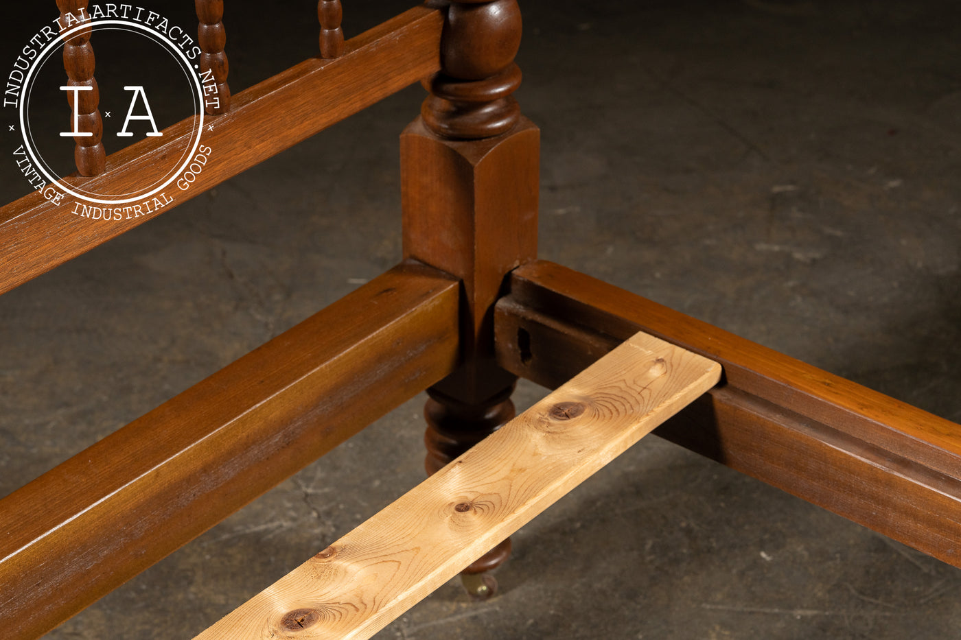 Late 19th Century Jenny Lind Style Spindle Bedframe