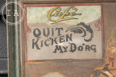 Antique Altered El Bart Gin Self-Framed Tin Litho Advertising Sign