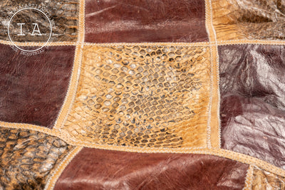 1940s Leather and Snakeskin Table Covering