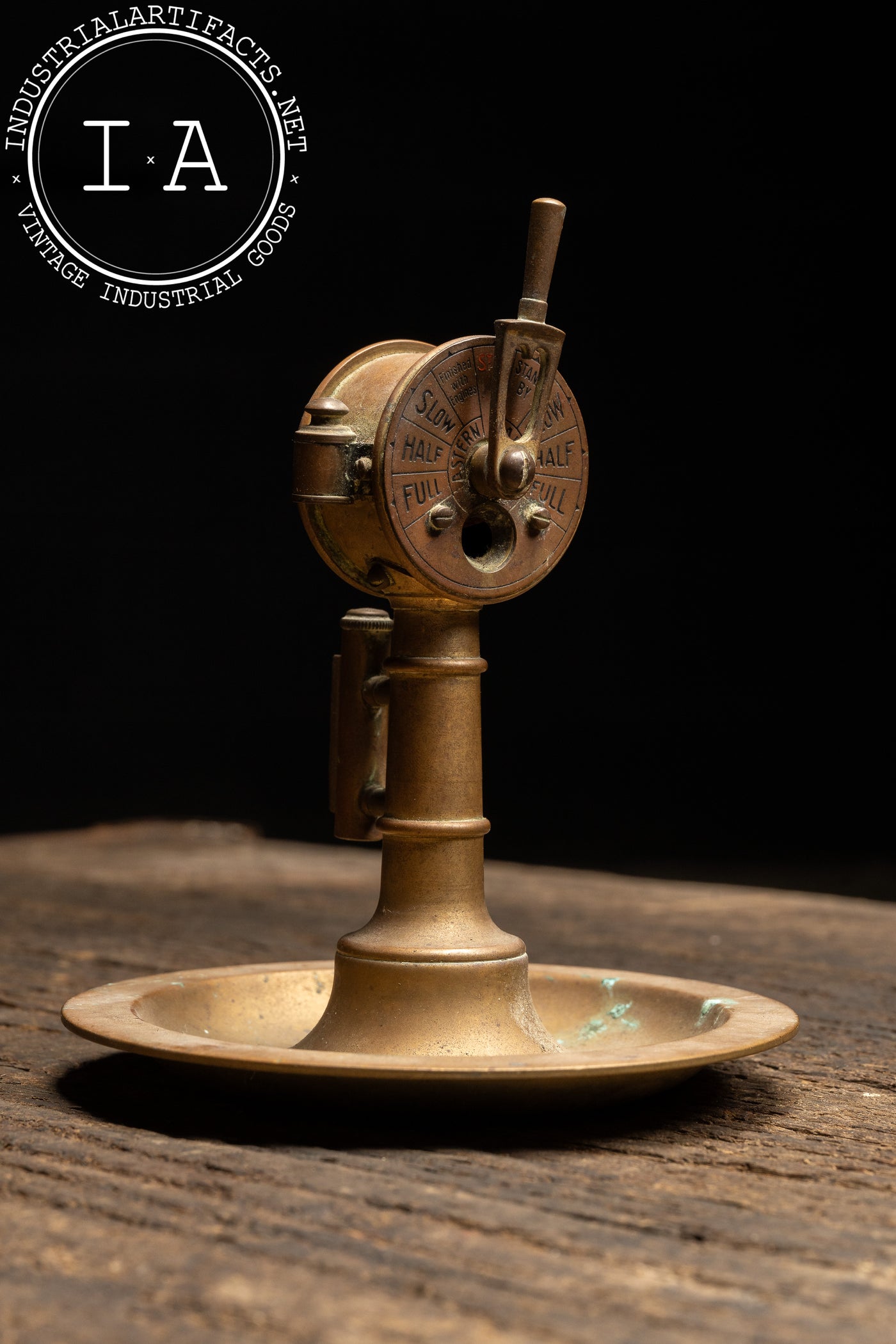 Antique Brass Maritime E.O.T. Figural Cigar Cutter and Ashtray