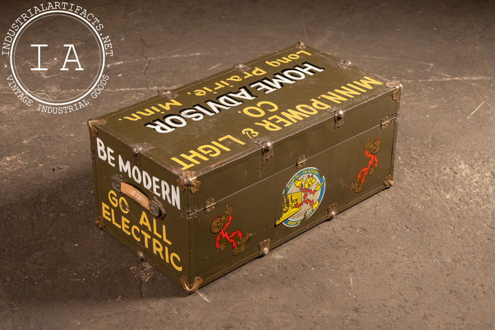 Vintage MP&L Reddy Kilowatt Electric Utility Advertising Chest