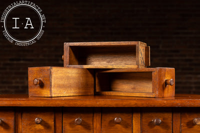 Early 20th Century 18-Drawer Apothecary Cabinet on Cabriole Brass Stand