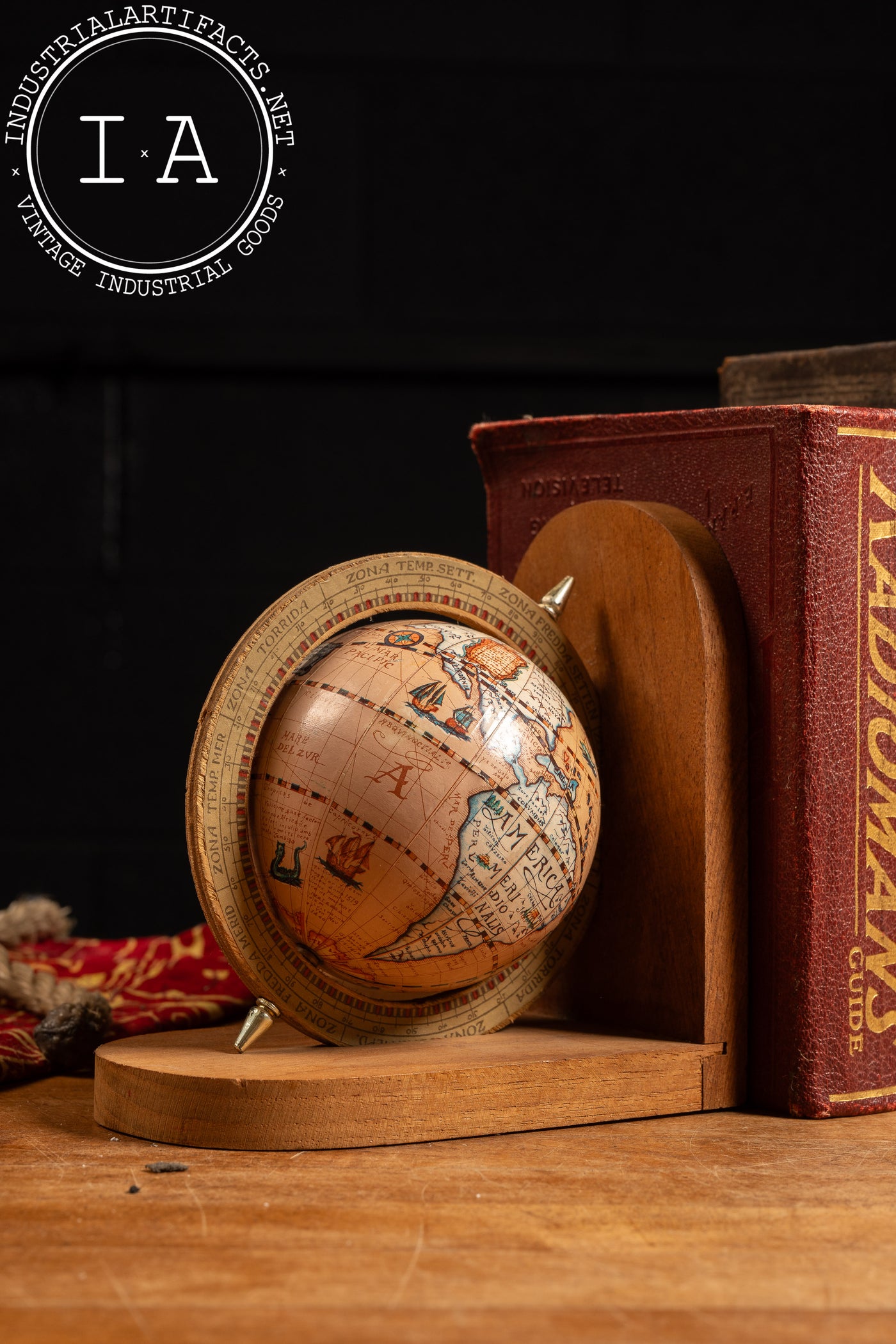 Vintage Italian Globe Bookends