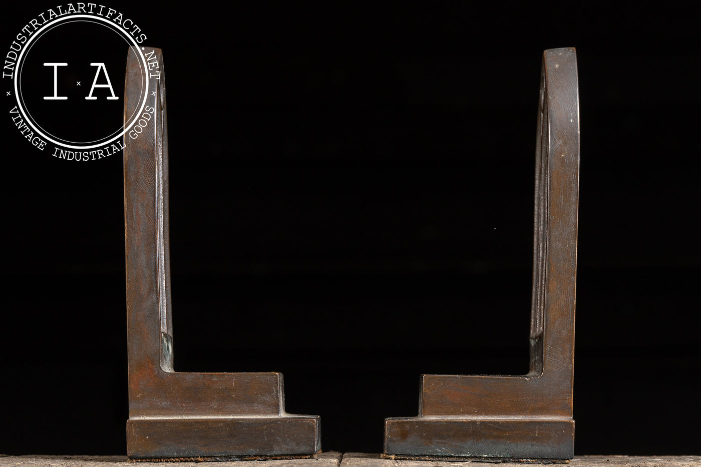 Antique Gothic-Inspired Cathedral Window Bookend Pair