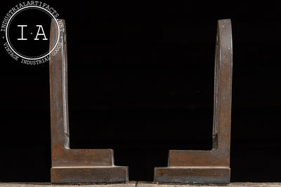 Antique Gothic-Inspired Cathedral Window Bookend Pair