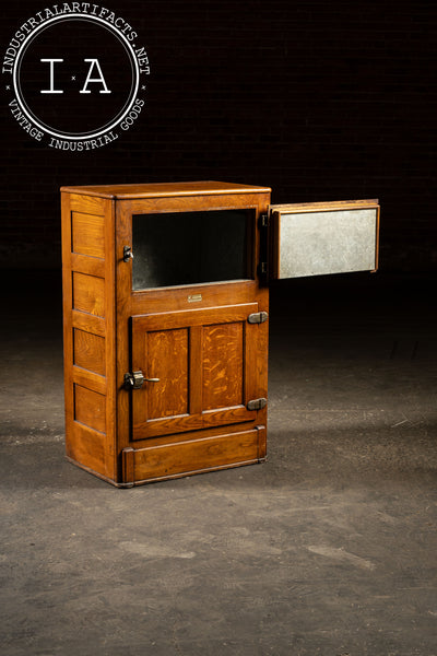 Early 20th Century Oak "Leonard" Refrigerator by Grand Rapids