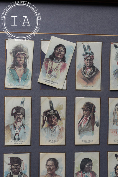 Framed Reproduction "American Indian Chiefs" Tobacco Card Set