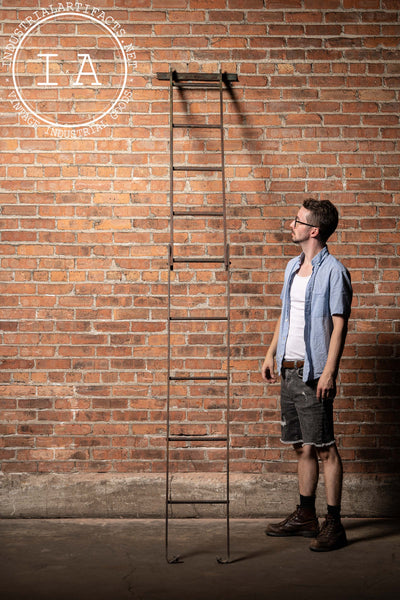 Antique Industrial Steel Folding Ladder