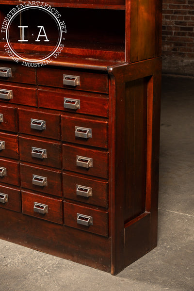 Massive Early 20th Century Double Apothecary Cabinet Set by W. B. McLean