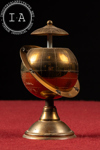 Vintage Brass Globe Space Age Cigarette Dispenser