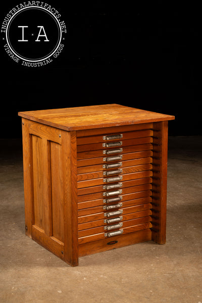 Antique Oak Printer's Cabinet with Presses