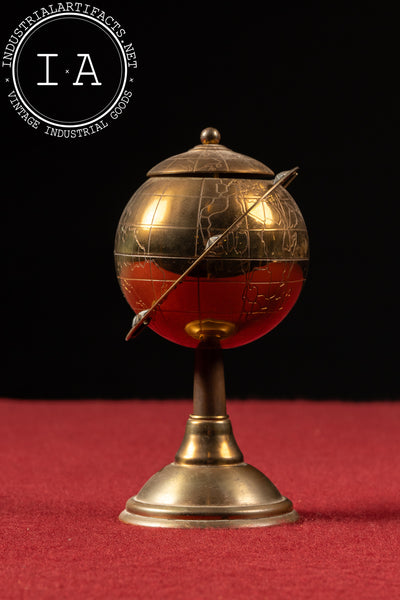 Vintage Brass Globe Space Age Cigarette Dispenser