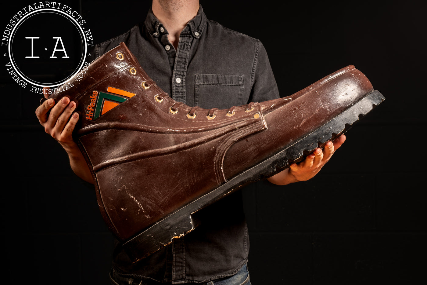 Oversized Chalkware Boot Trade Display for Red Wings "Hi-Peaks"