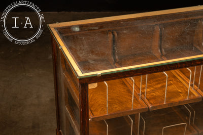 Early Haberdashery Oak and Glass Display Case with Drawers