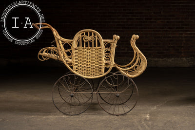 19th Century Victorian Wicker Baby Carriage