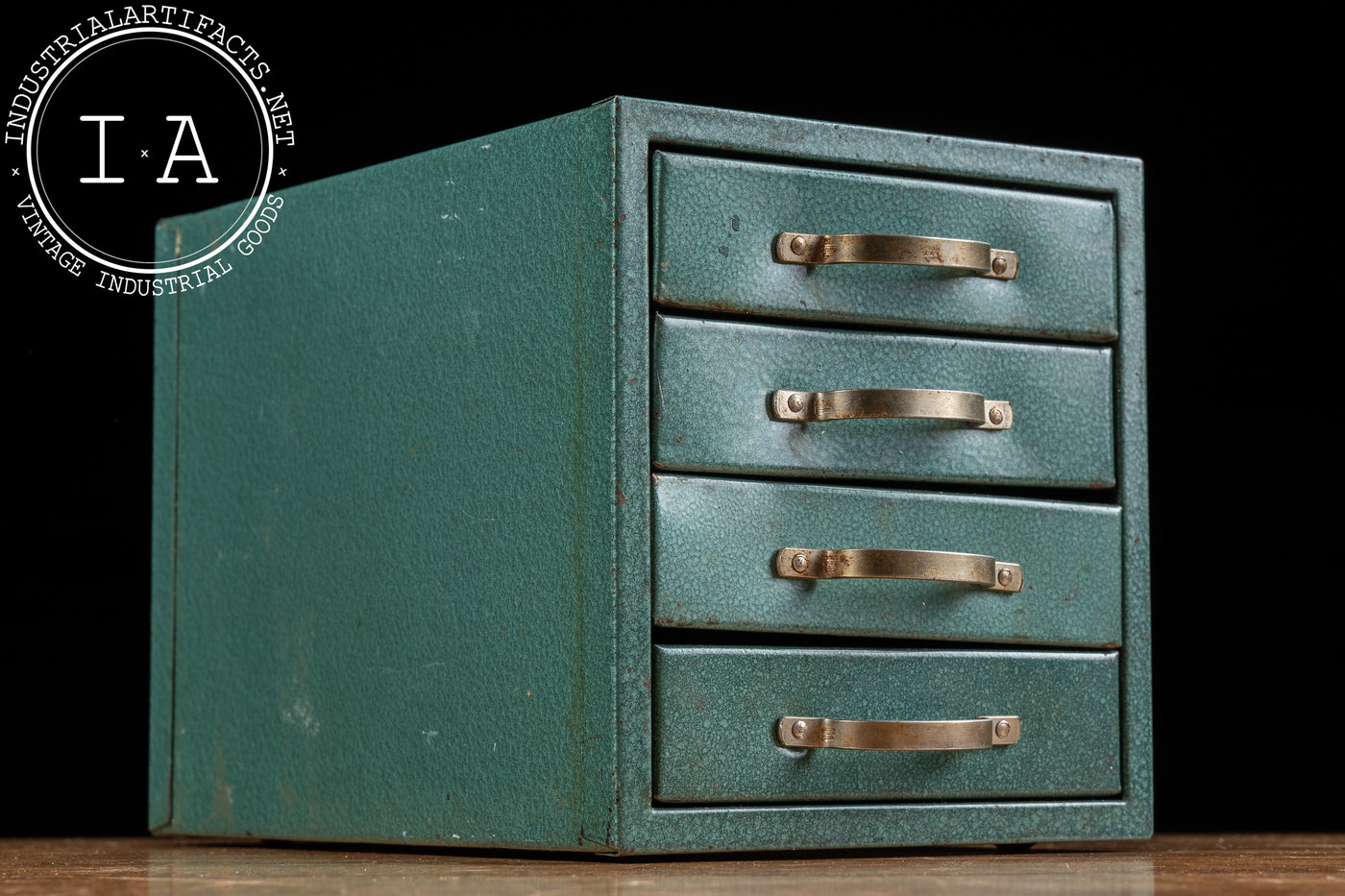 Vintage Industrial Teal Countertop Parts Bin