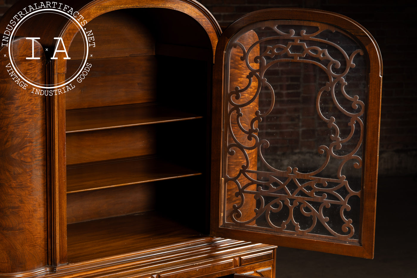 Vintage Rococo Revival Arched-Top Cabinet