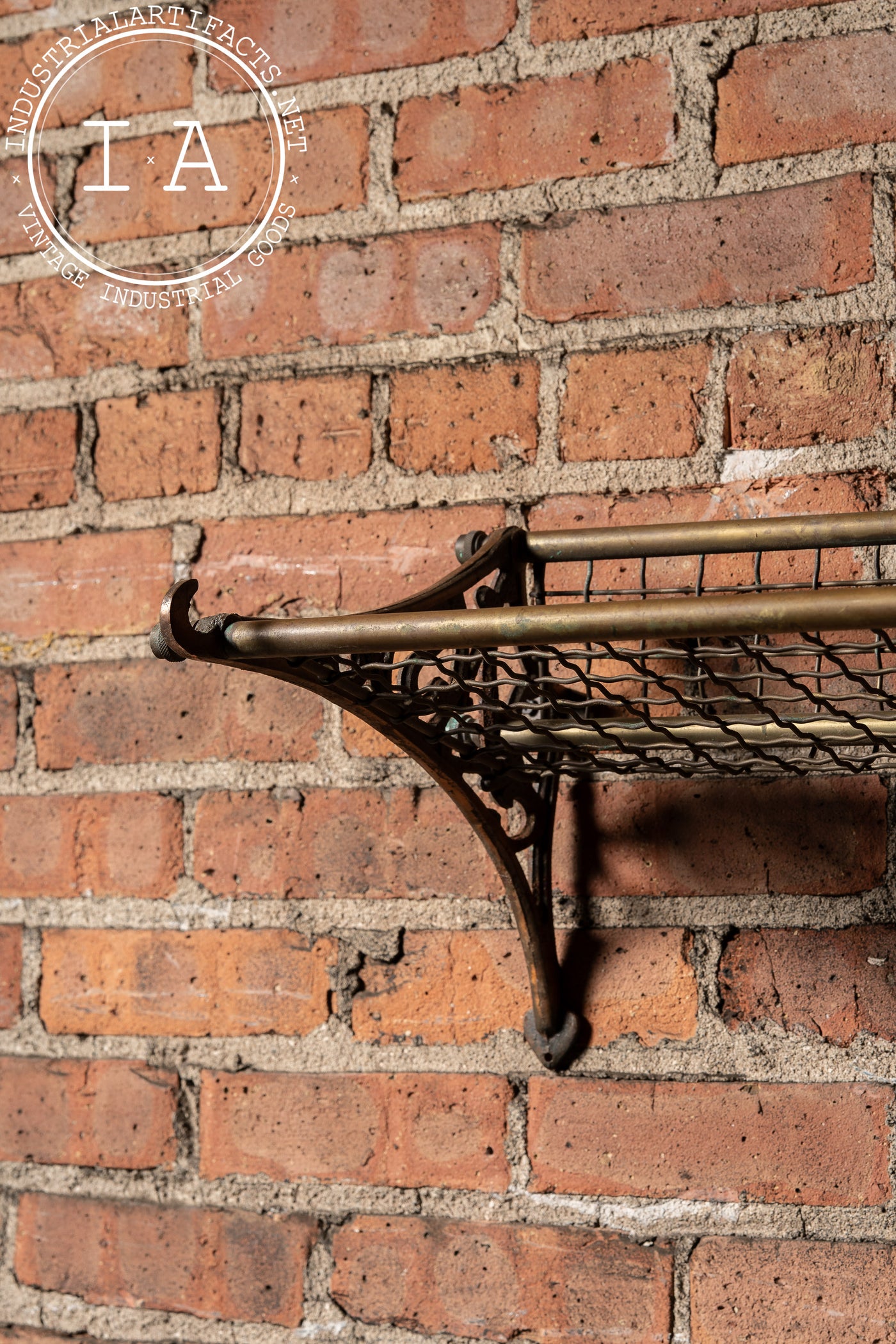 Antique Brass NSW (New South Wales) Railroad Traincar Luggage Rack