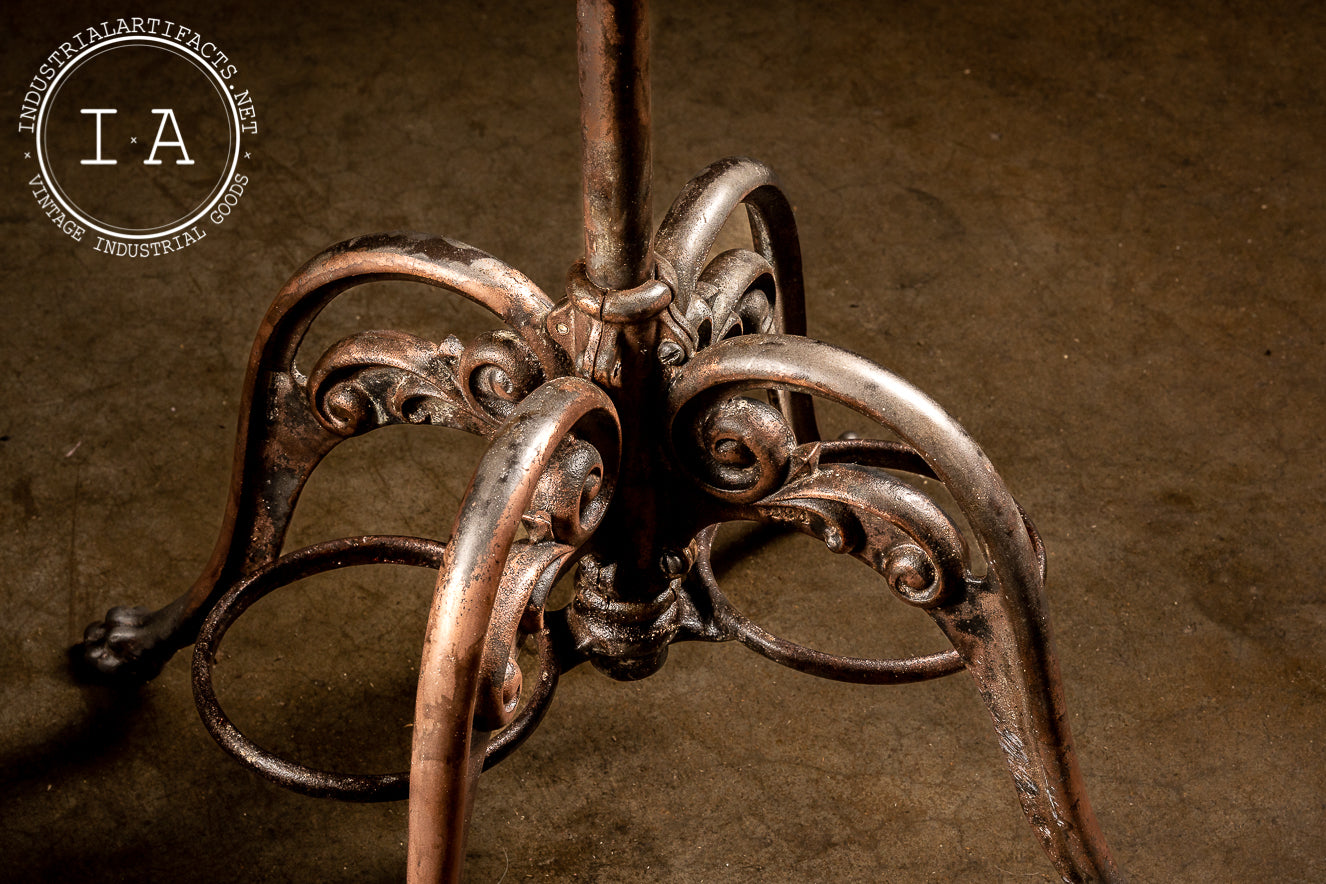 Turn Of The Century Japanned Copper Coat Rack With Double Sided Mirror