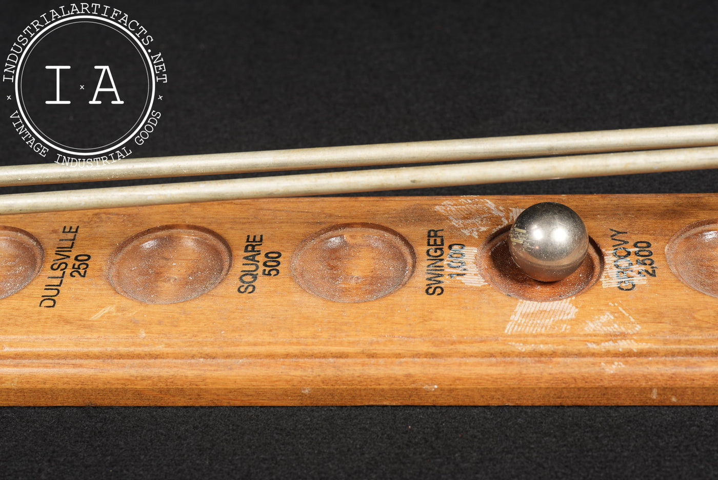 Mid-Century Wooden "Shoot the Moon"-Style Tabletop Dexterity Game