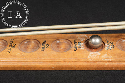 Mid-Century Wooden "Shoot the Moon"-Style Tabletop Dexterity Game