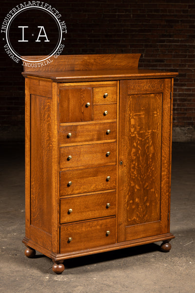 Antique Quarter Sawn Armoire Cabinet by Aurora Furniture Co.