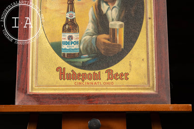 Early 20th Century Hudepohl Beer Self-Framed Tin Sign