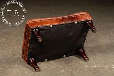 Tufted Chesterfield Sleepy Hollow Chair with Ottoman in Tan