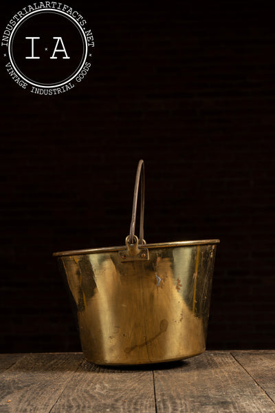 1866 Patent Brass Water Pail with Iron Bail Handle by Hayden's