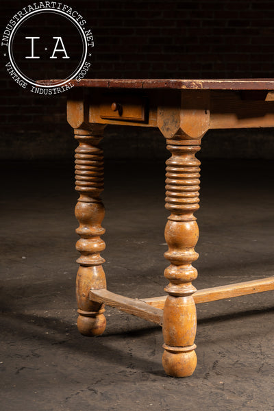 Primitive Painted Pine Harvest Table