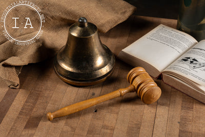 Vintage Brass Bell and Gavel Set