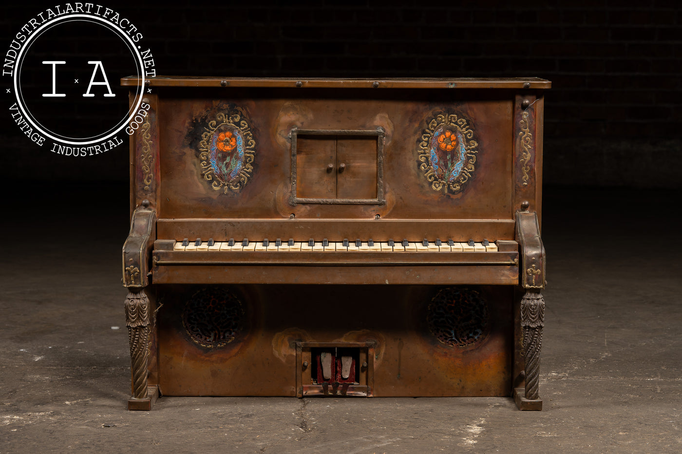 Vintage Figural Brass Piano Sound and Light Stage Prop