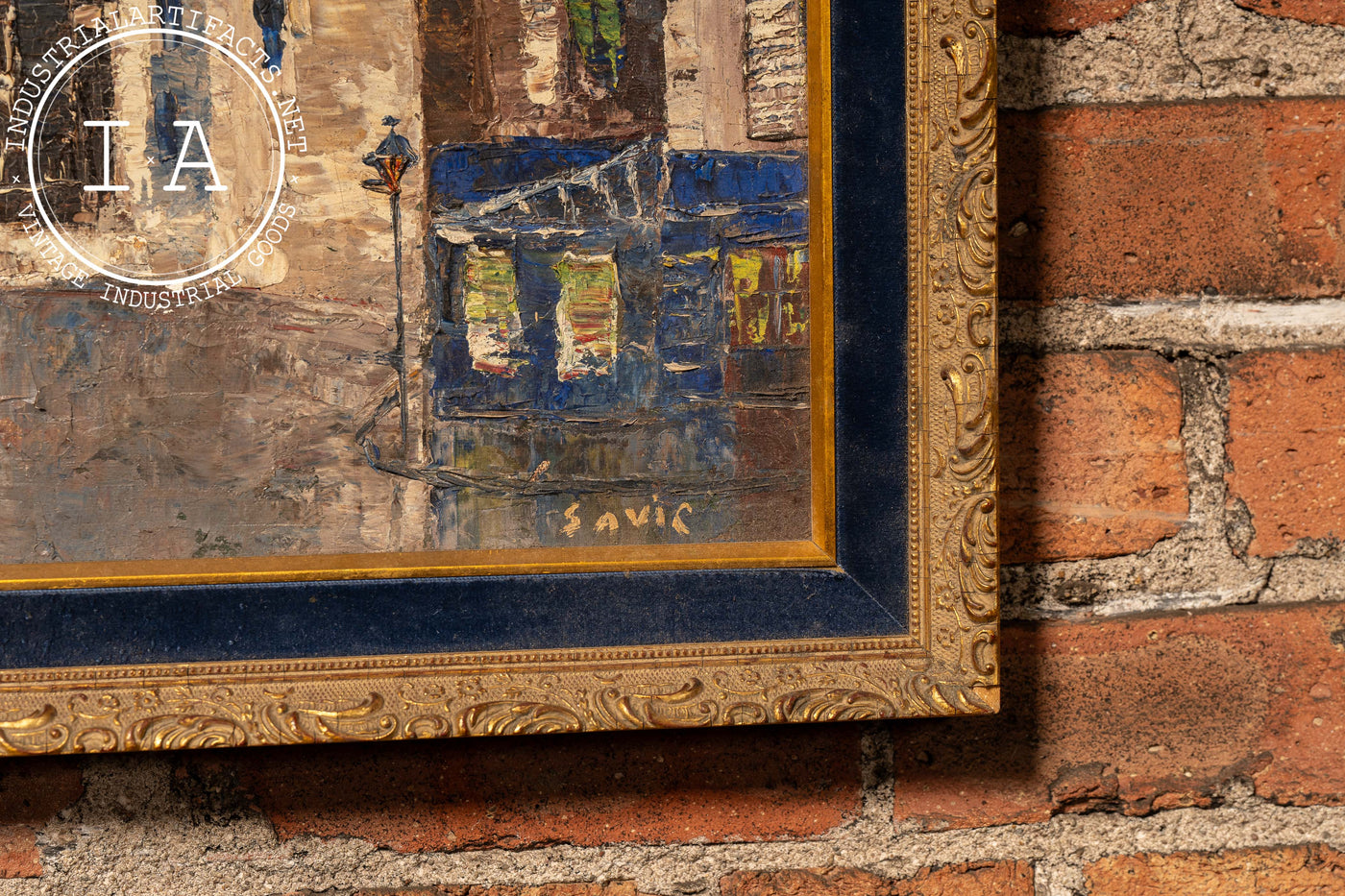 Rainy Cityscape | Framed Savic Oil Painting