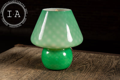 Mid-Century Modern Murano Cased Glass Mushroom Lamp in Green