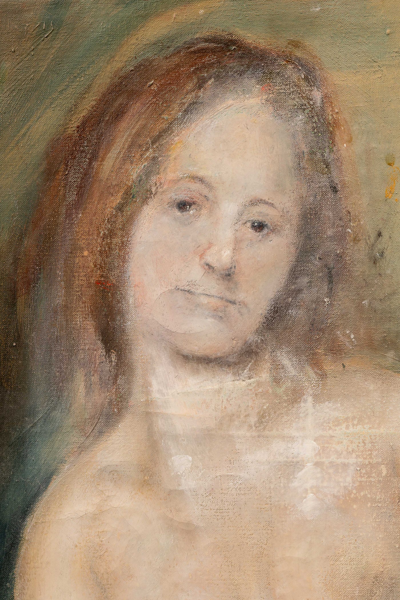 Vintage Nude Portrait, Oil on Canvas, "Fulfillment"