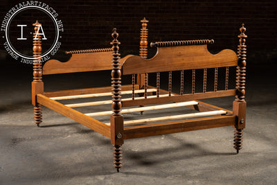Late 19th Century Jenny Lind Style Spindle Bedframe