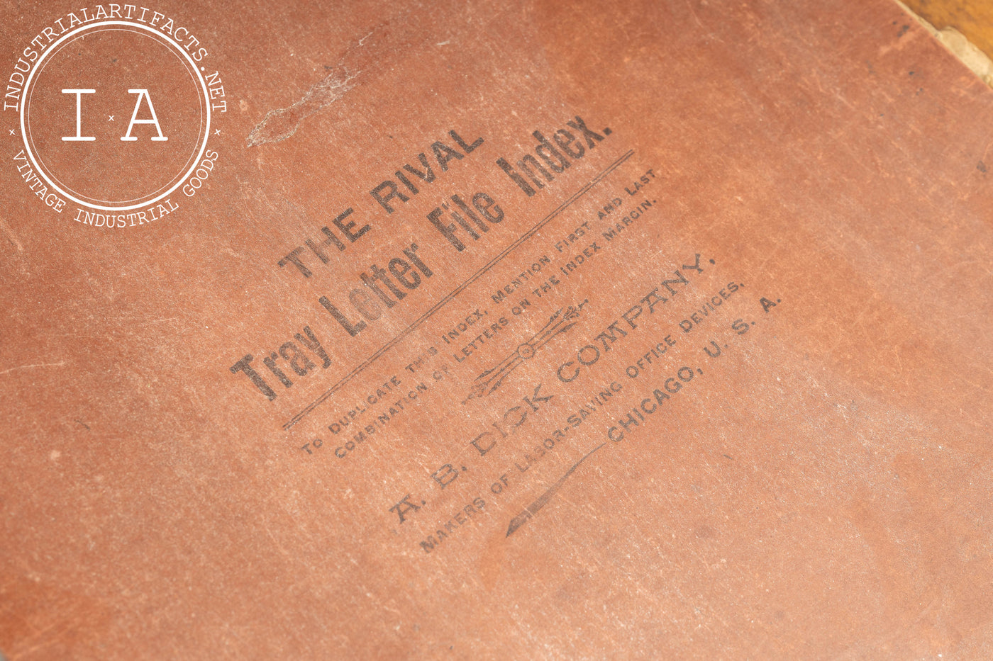 Late 19th Century "Rival" Wooden Desktop Document Cabinet by A. B. Dick