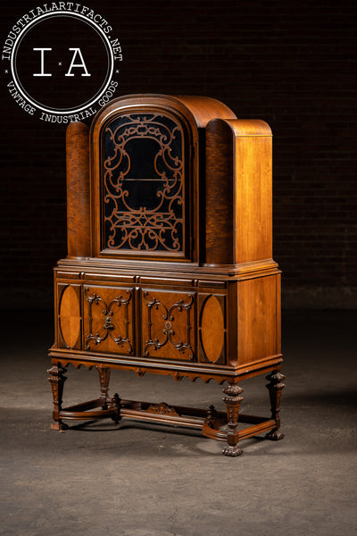 Vintage Rococo Revival Arched-Top Cabinet
