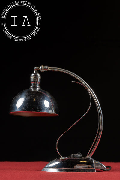 Vintage Westinghouse Iron Campaign Award Lamp - Chrome Dome Desk Light